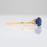 Natural Ceylon Sapphire Solitaire Ring: Solid 14K Gold, 5mm Round  Fine Jewelry