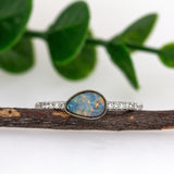Jinal 14K White Gold Boulder Opal Diamond Ring
