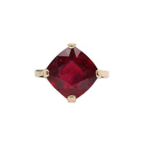 Yana 14K Yellow Gold 10.60cts Madagascar Ruby Ring | Princess 12mm