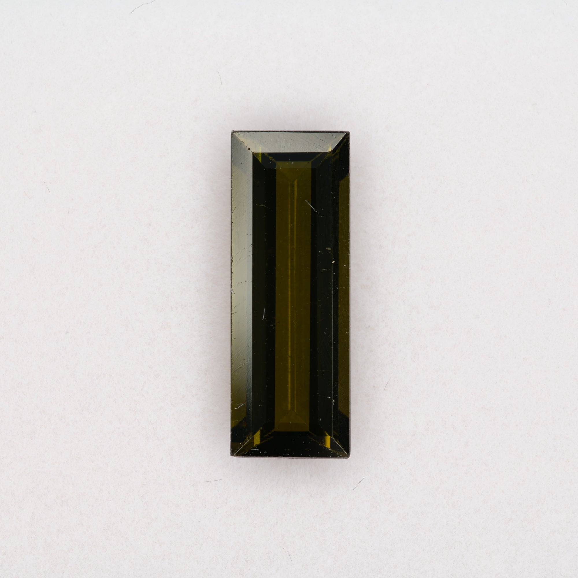 3.97ct olive tourmaline baguette 16.5x6.1mm loose green gemstone