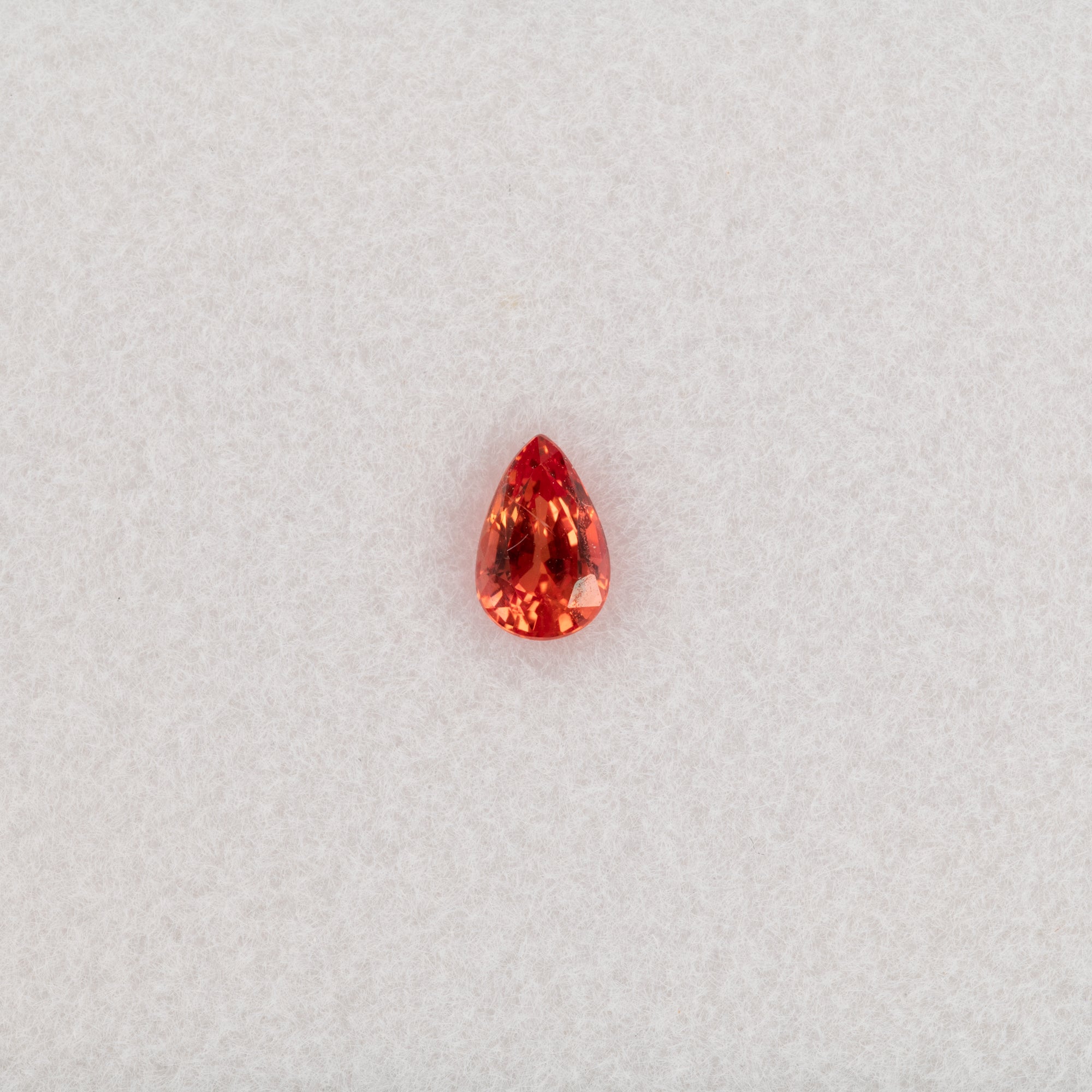 0.47 carat natural padparadscha sapphire, pear 5.8x3.8mm pink-orange loose gemstone