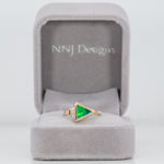 14K yellow gold boulder opal ring with diamond accents