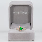 14K yellow gold boulder opal ring with diamond accents