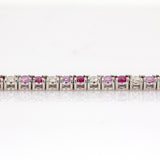 Bella 14K Solid Gold Ruby, Pink Sapphire & Diamond Tennis Bracelet | RD 2.6mm | Customizable