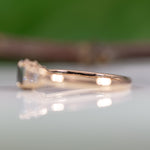 14K rose gold alexandrite ring with diamond accents