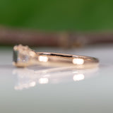 14K rose gold alexandrite ring with diamond accents