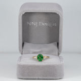 18K yellow gold tsavorite garnet ring