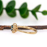 Ishani 14K Yellow Gold Blue Diamond and White Diamond Ring | Round 4.6mm