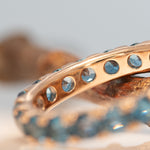 14K rose gold London blue topaz cluster ring