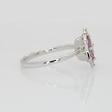 Beautiful Pink Sapphire Ring with Earth Mined Diamonds: Solid 14K Gold, 7.5x5.5mm, Natural Gemstone, Elegant Engagement or Statement Jewelry