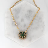 4.9ct Natural Emerald and Diamond Pendant Necklace in Solid 14K Gold with Attached Chain – Elegant Green Gemstone Jewelry for Women