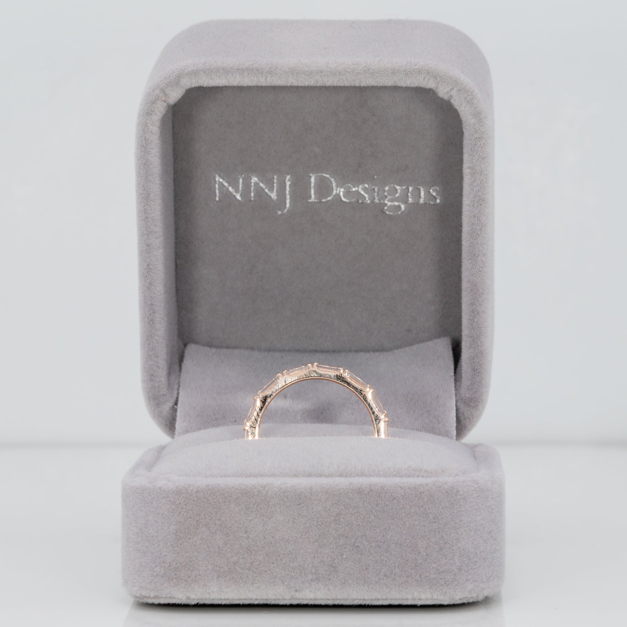 14K rose gold lab grown diamond band