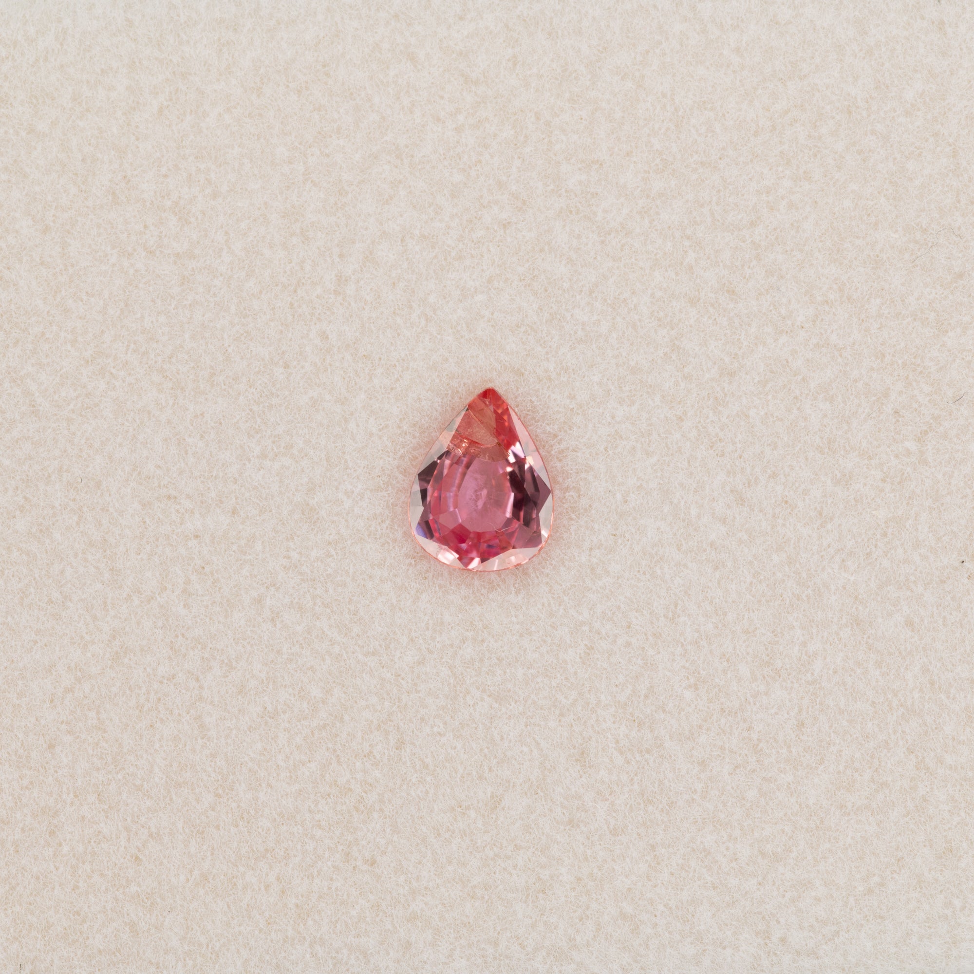 0.43 carat natural padparadscha sapphire, pear 5.8x4.6mm pink-orange loose gemstone