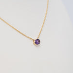 14K Yellow Gold Amethyst Necklace