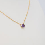 14K Yellow Gold Amethyst Necklace