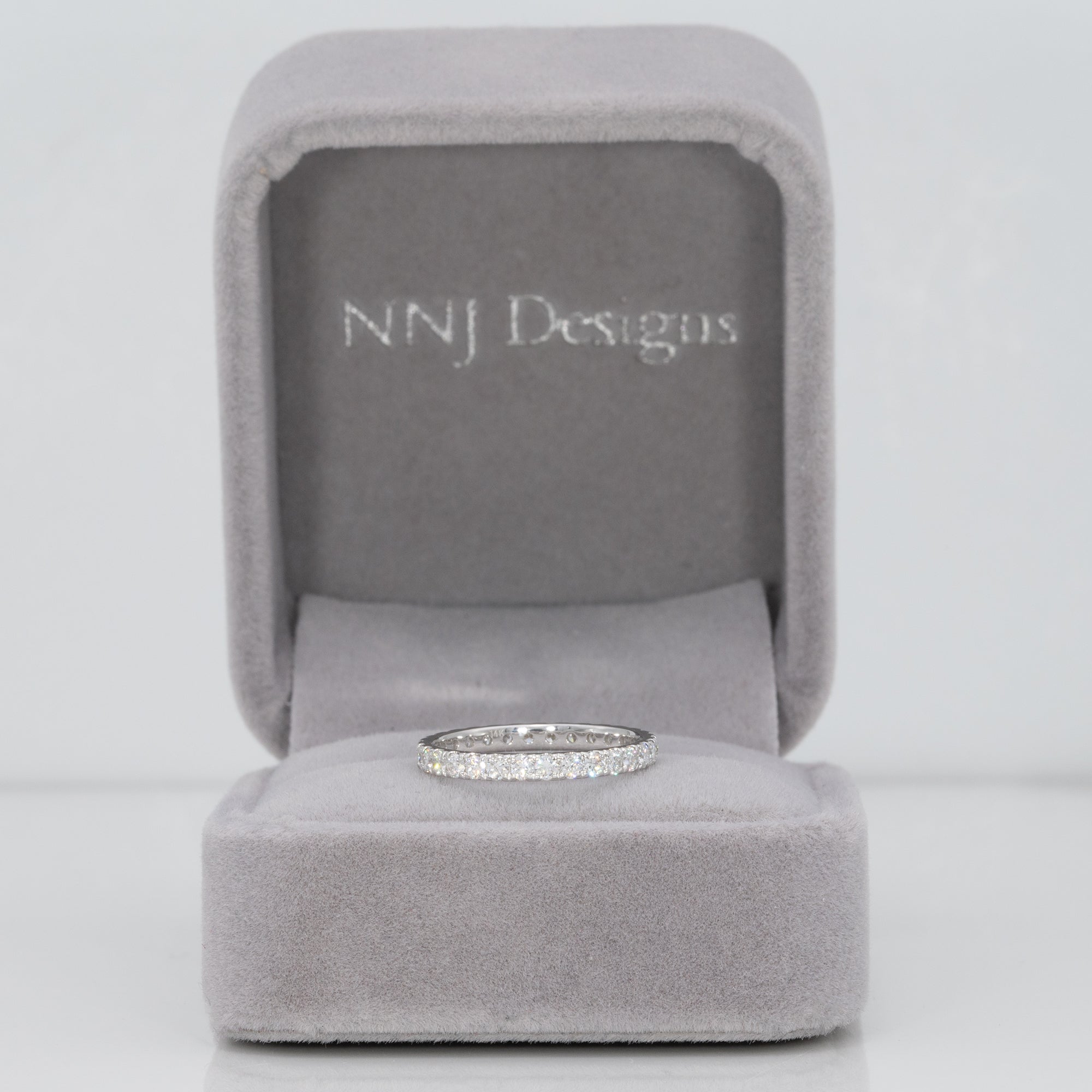14K white gold lab grown diamond eternity band