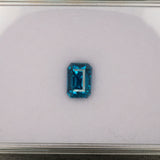 Natural Cambodian Blue Zircon Emerald Cut 8.4x6x7.1mm 4.44ct Loose Gemstone