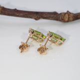 14K yellow gold peridot earrings