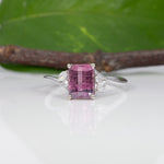 14K white gold bi-color tourmaline ring