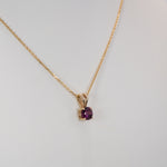14K yellow gold rhodolite garnet pendant