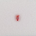 0.34 carat natural padparadscha sapphire, emerald cut 5x3.1mm pink-orange loose gemstone