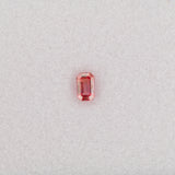 0.34 carat natural padparadscha sapphire, emerald cut 5x3.1mm pink-orange loose gemstone
