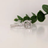 Gigi 14k Solid Gold Ring Setting  W Natural Diamond Accents | Oval 7x5mm 8x6mm 9x7mm 10x8mm