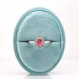 Lia 14K White Gold Padparadscha Sapphire Diamond Ring | PE 6x5mm