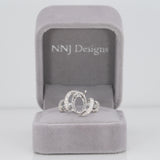 14K white gold diamond ring