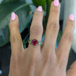 14K yellow gold madagascar ruby ring