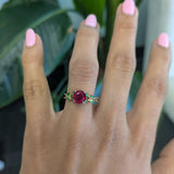 14K yellow gold madagascar ruby ring