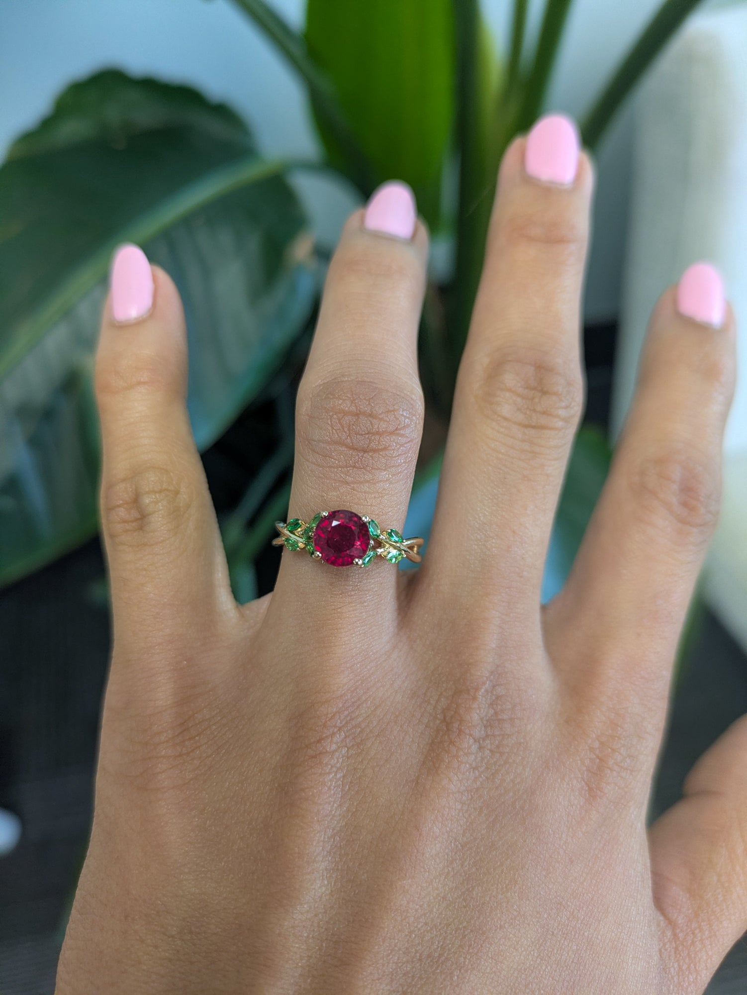 14K yellow gold madagascar ruby ring