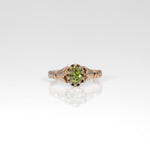10K yellow gold demantoid garnet estate ring