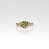 10K yellow gold demantoid garnet estate ring