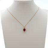 1.7Ct Madagascar Ruby Pendant Necklace with Earth Mined Diamond Accents in Solid 14K Gold – 8x6mm Elegant Ruby Pendant