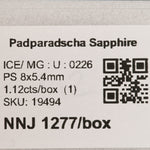 1.12 carat natural padparadscha sapphire pear 8x5.4mm loose gemstone – view 2
