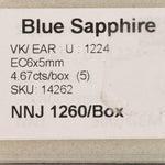 0.93 carat natural Ceylon blue sapphire emerald cut 6x5mm loose gemstone – view 3