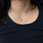 14K white gold padparadscha sapphire pendant