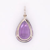 Nicole 8.1Ct Amethyst Pendant with Earth Mined Diamond Accents: Solid 14K Gold, 23x16mm
