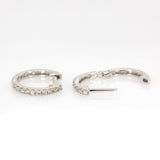 14K White Gold Diamond Huggies | Latch Back