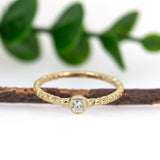 Nivi 14K Yellow Gold Lab Diamond Ring | Round Shape 3mm