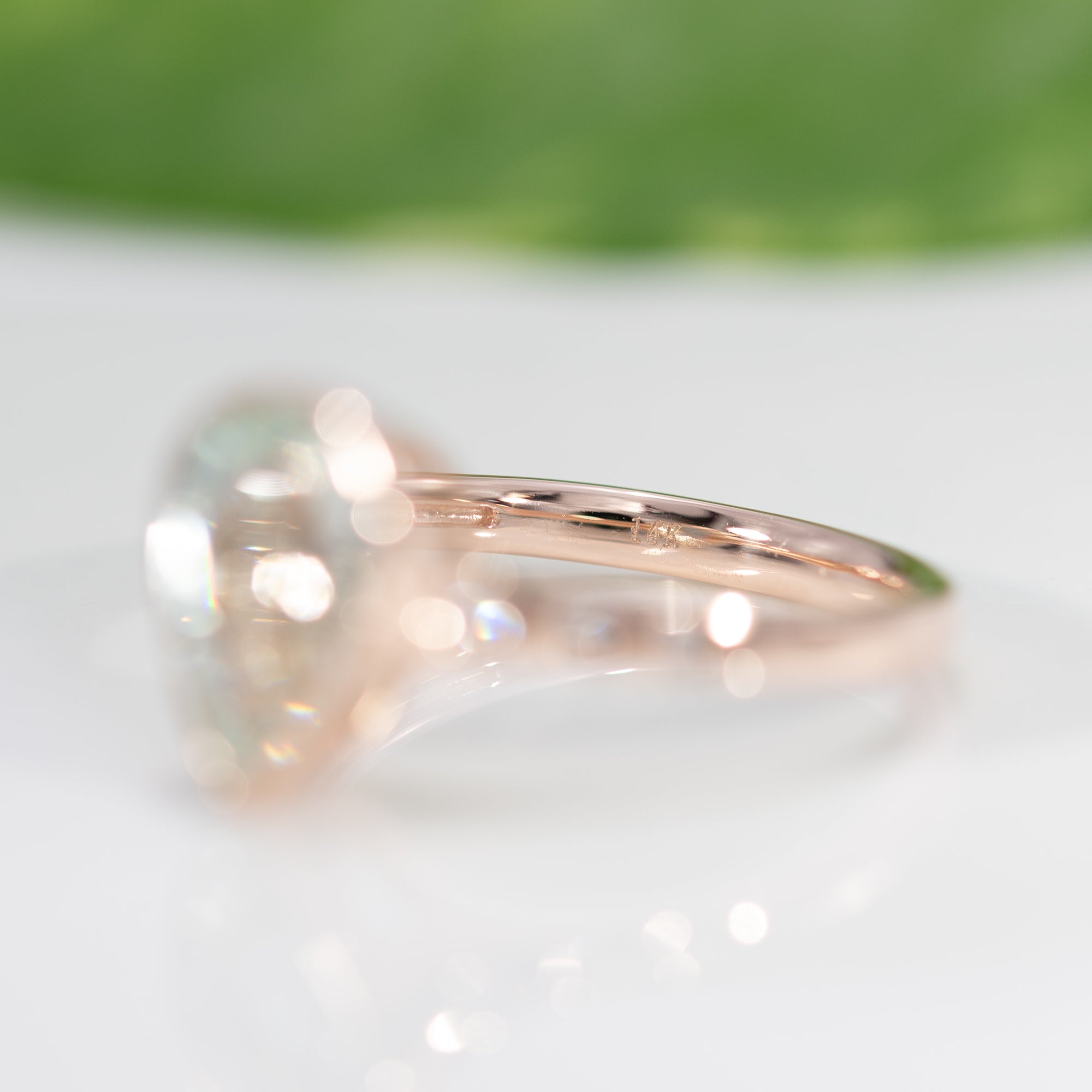 14K rose gold paraiba tourmaline ring