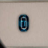 natural cambodian blue zircon emerald cut loose gemstone