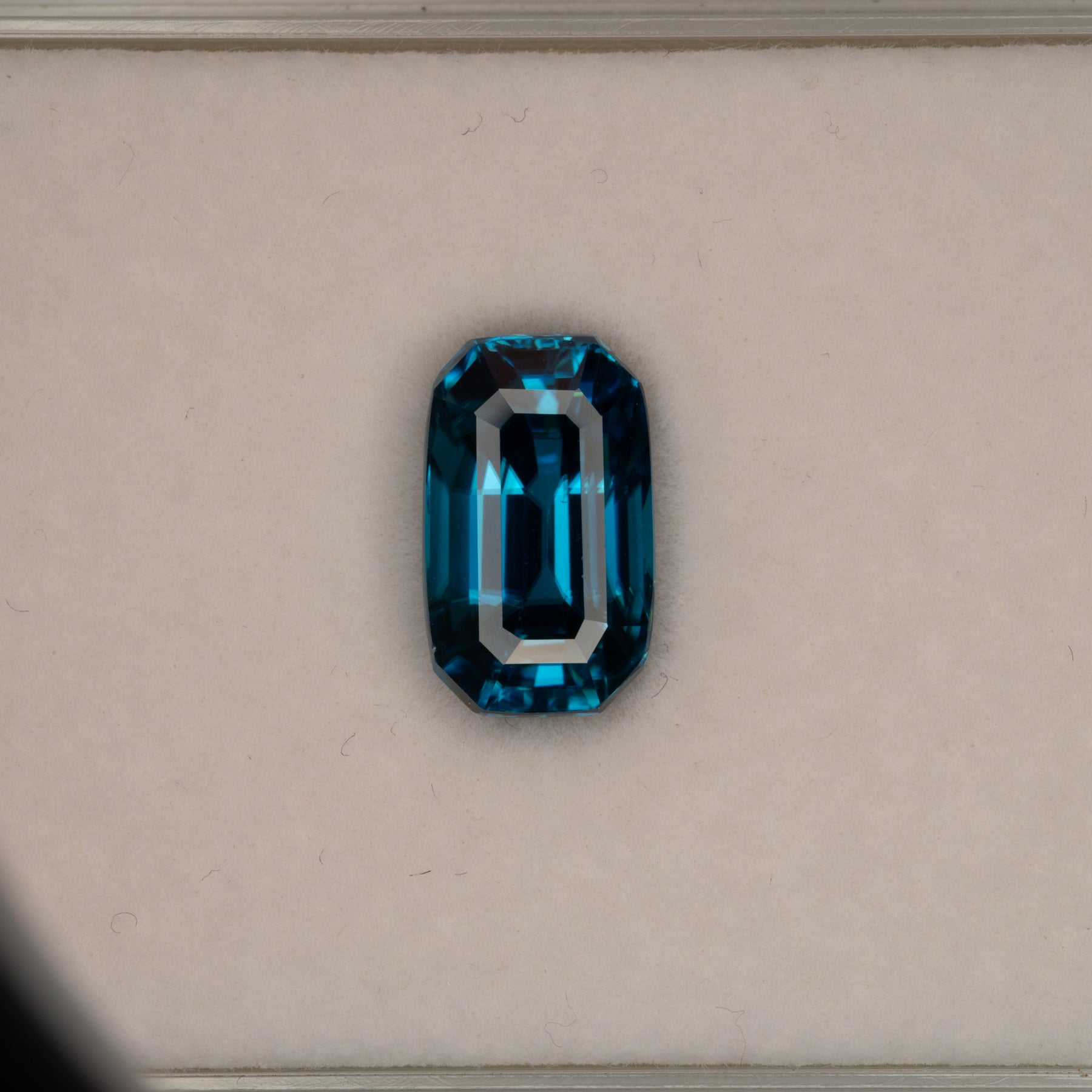 natural cambodian blue zircon emerald cut loose gemstone