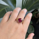 Talia 14k Solid Gold Solitaire Madagascar Ruby Ring | Round 11mm