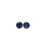 Blue Sapphire Round Stud Earrings | Solitaire Studs
