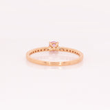 Ravina Pink Sapphire Ring with Natural Diamonds Accents: 14k Solid Gold, Round 3.5mm