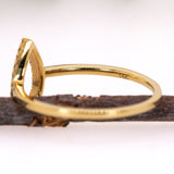 Fine Natural Diamond Pear Halo Ring: Solid 14K Gold – Elegant Statement Jewelry