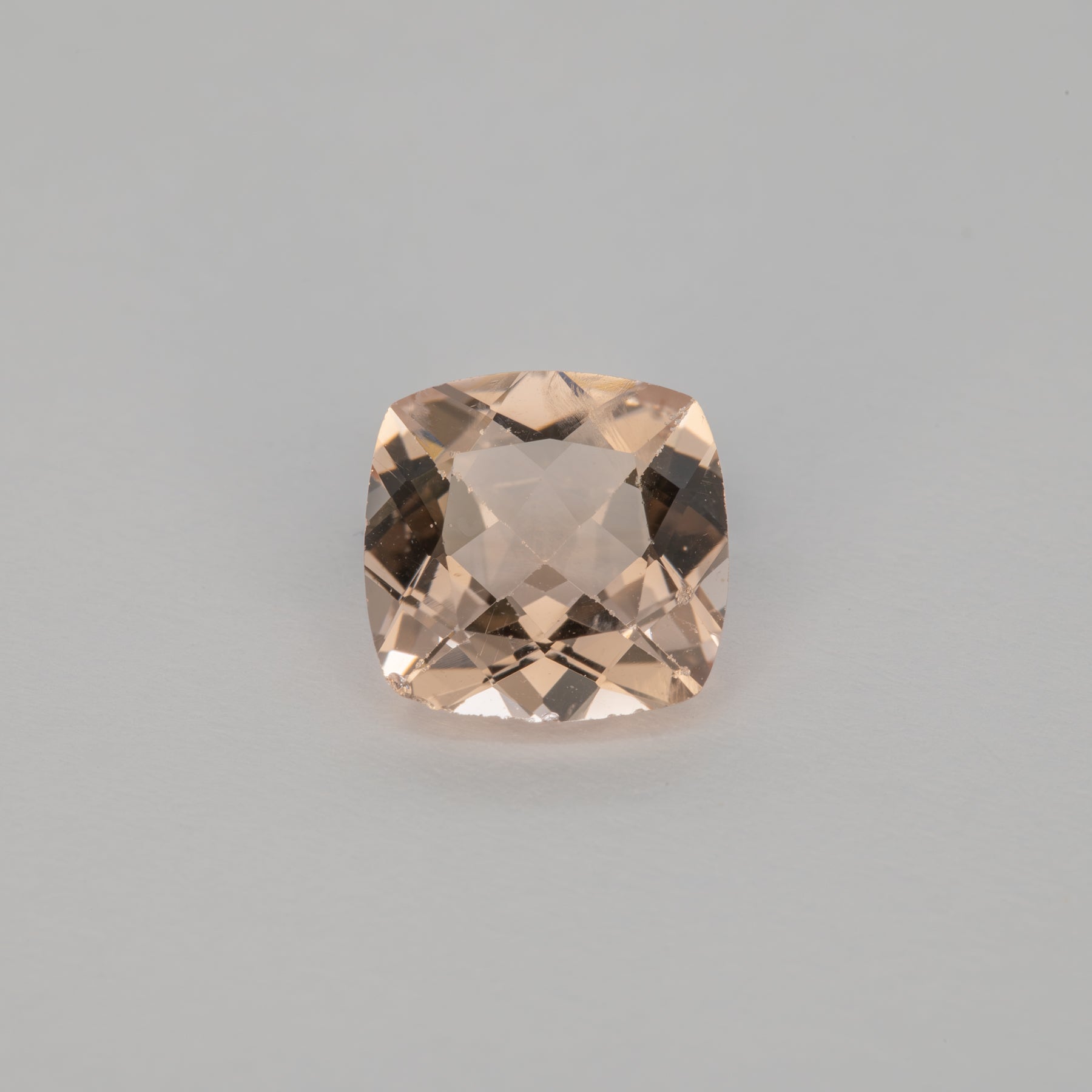 1.85ct Peach morganite cushion 8mm loose peach gemstone