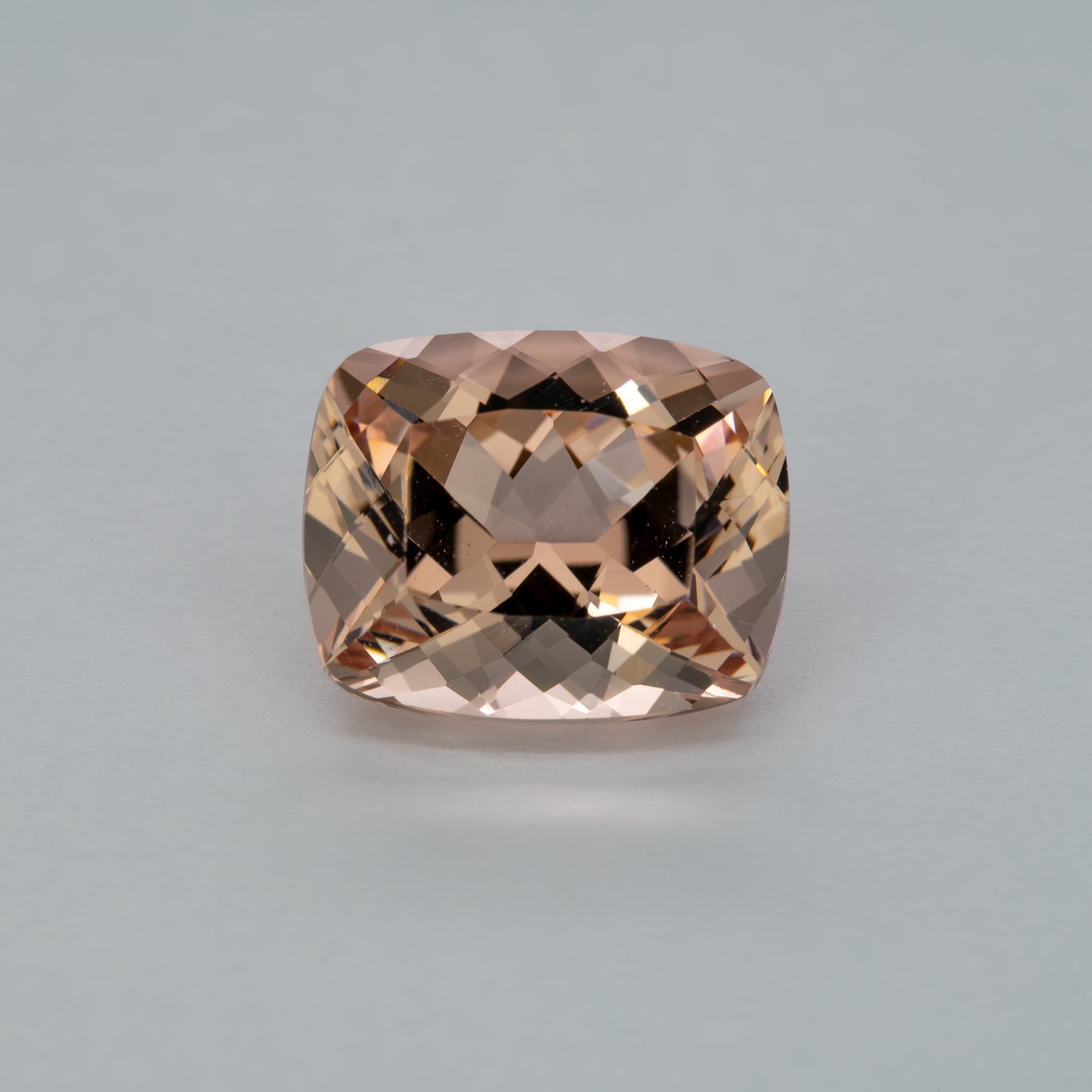 3.97ct Peach morganite cushion 11x9mm loose peach gemstone